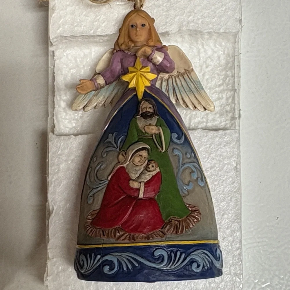 Jim Shore Heartwood Creek Angel Ornament with Nativity Scene - Picture 6 of 7